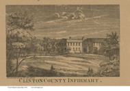 Clinton Co. Infirmary - Clinton Co., Ohio 1859 Old Town Map Custom Print - Clinton Co.