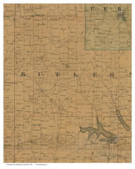 Butler, Ohio 1841 Old Town Map Custom Print - Columbiana Co.