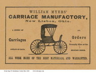 Myers Carriage Manufactory Ad - Columbiana Co., Ohio 1860 Old Town Map Custom Print - Columbiana Co.