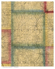 Brown, Ohio 1849 Old Town Map Custom Print - Delaware Co.