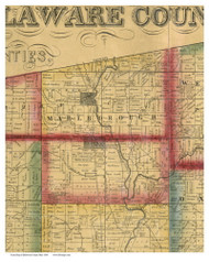 Marlborough, Ohio 1849 Old Town Map Custom Print - Delaware Co.