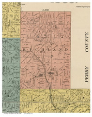 Richland, Ohio 1889 Old Town Map Custom Print - Fairfield Co.