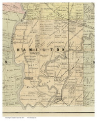 Hamilton, Ohio 1883 Old Town Map Custom Print - Franklin Co.