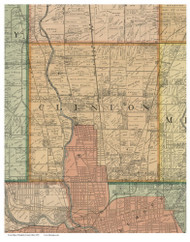 Clinton, Ohio 1895 Old Town Map Custom Print - Franklin Co.