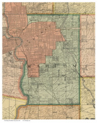 Marion, Ohio 1895 Old Town Map Custom Print - Franklin Co.