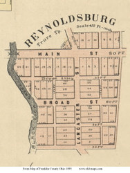 Reynoldsburg - Truro, Ohio 1895 Old Town Map Custom Print - Franklin Co.