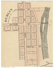 Dublin - Washington, Ohio 1895 Old Town Map Custom Print - Franklin Co.