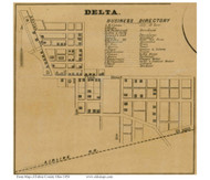 Delta - York, Ohio 1850 Old Town Map Custom Print - Fulton Co.