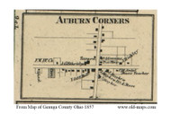 Auburn Corners - Auburn, Ohio 1857 Old Town Map Custom Print - Geauga Co.