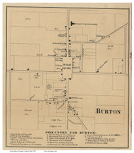 Burton Village - Burton, Ohio 1857 Old Town Map Custom Print - Geauga Co.