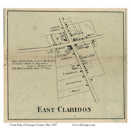 East Claridon - Claridon, Ohio 1857 Old Town Map Custom Print - Geauga Co.