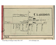 Claridon Village - Claridon, Ohio 1857 Old Town Map Custom Print - Geauga Co.