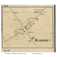 Hambden Village - Hambden, Ohio 1857 Old Town Map Custom Print - Geauga Co.