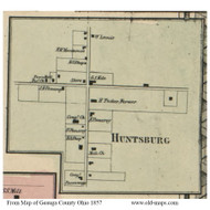 Huntsburg Village - Huntsburg, Ohio 1857 Old Town Map Custom Print - Geauga Co.