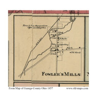 Fowlers Mills - Munson, Ohio 1857 Old Town Map Custom Print - Geauga Co.