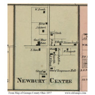 Newbury Centre - Newbury, Ohio 1857 Old Town Map Custom Print - Geauga Co.
