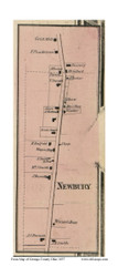 Newbury Village - Newbury, Ohio 1857 Old Town Map Custom Print - Geauga Co.