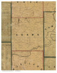 Adams, Ohio 1855 Old Town Map Custom Print - Guernsey Co.