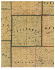 Jefferson, Ohio 1855 Old Town Map Custom Print - Guernsey Co.