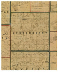 Londonderry, Ohio 1855 Old Town Map Custom Print - Guernsey Co.