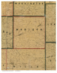 Madison, Ohio 1855 Old Town Map Custom Print - Guernsey Co.