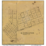 Winchester - Madison, Ohio 1855 Old Town Map Custom Print - Guernsey Co.