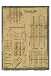 Senacavill - Richland, Ohio 1855 Old Town Map Custom Print - Guernsey Co.