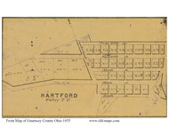 Hartford - Valley, Ohio 1855 Old Town Map Custom Print - Guernsey Co.