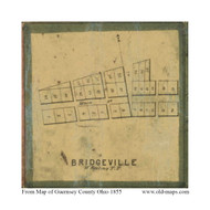 Bridgeville - Wheeling, Ohio 1855 Old Town Map Custom Print - Guernsey Co.