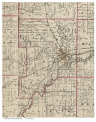 Newark, Ohio 1854 Old Town Map Custom Print - Licking Co.