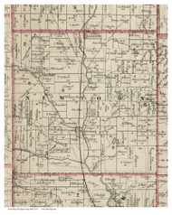 Newton, Ohio 1854 Old Town Map Custom Print - Licking Co.