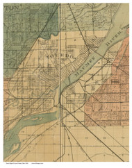 Toledo, Ohio 1888 Old Town Map Custom Print - Lucas Co.