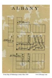 Albany - Mahoning Co., Ohio 1860 Old Town Map Custom Print - Mahoning Co.