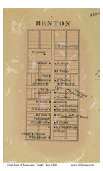 Benton - Mahoning Co., Ohio 1860 Old Town Map Custom Print - Mahoning Co.