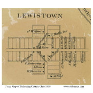 Lewistown - Mahoning Co., Ohio 1860 Old Town Map Custom Print - Mahoning Co.