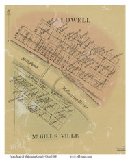Lowell, McGillsville - Mahoning Co., Ohio 1860 Old Town Map Custom Print - Mahoning Co.
