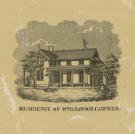 Residence of Wm. B. Dawson - Canfield, Ohio 1860 Old Town Map Custom Print - Mahoning Co.