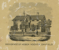 Residence of Hosea Hoover - Canfield, Ohio 1860 Old Town Map Custom Print - Mahoning Co.