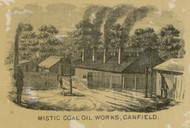 Mistic Coal Oil Works - Canfield, Ohio 1860 Old Town Map Custom Print - Mahoning Co.