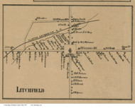 Litchfield Village - Litchfield, Ohio 1857 Old Town Map Custom Print - Medina Co.