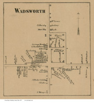 Wadsworth Village - Wadsworth, Ohio 1857 Old Town Map Custom Print - Medina Co.