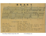 Brant, Ohio 1858 Old Town Map Custom Print - Miami Co.