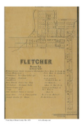 Fletcher, Ohio 1858 Old Town Map Custom Print - Miami Co.