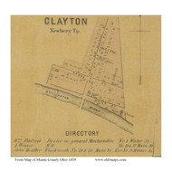 Clayton - Newberry, Ohio 1858 Old Town Map Custom Print - Miami Co.