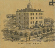 Troy Union School - Troy, Ohio 1858 Old Town Map Custom Print - Miami Co.