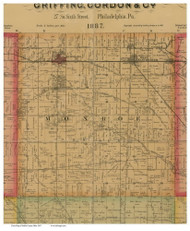 Monroe, Ohio 1887 Old Town Map Custom Print - Preble Co.