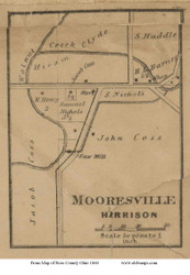 Mooresville - Harrison, Ohio 1860 Old Town Map Custom Print - Ross Co.