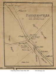 Farmerville - Huntington, Ohio 1860 Old Town Map Custom Print - Ross Co.