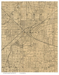 Fremont, Ohio 1891 Old Town Map Custom Print - Sandusky Co.