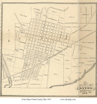 Canton Village - Canton , Ohio 1855 Old Town Map Custom Print - Stark Co.